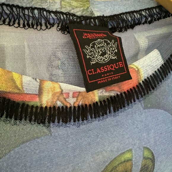 Jean Paul gaultier blue mesh short sleeve top - Picture 4 of 10